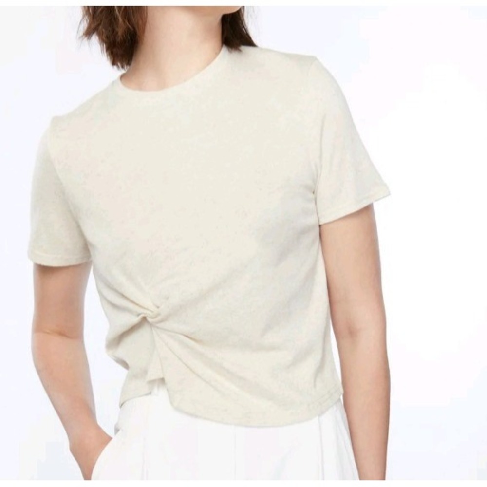 Oak + Fort Top L Knot Front‎ Tee Lightweight Cotton Linen Minimalist